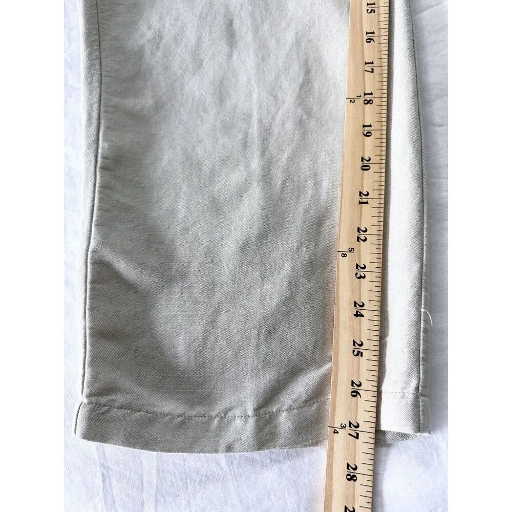 Cubavera Linen Blend Pants Mens XL Beige Drawstring Classic Fit Resort Beach